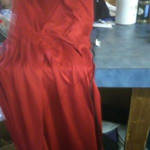 Red Side Slit Dress